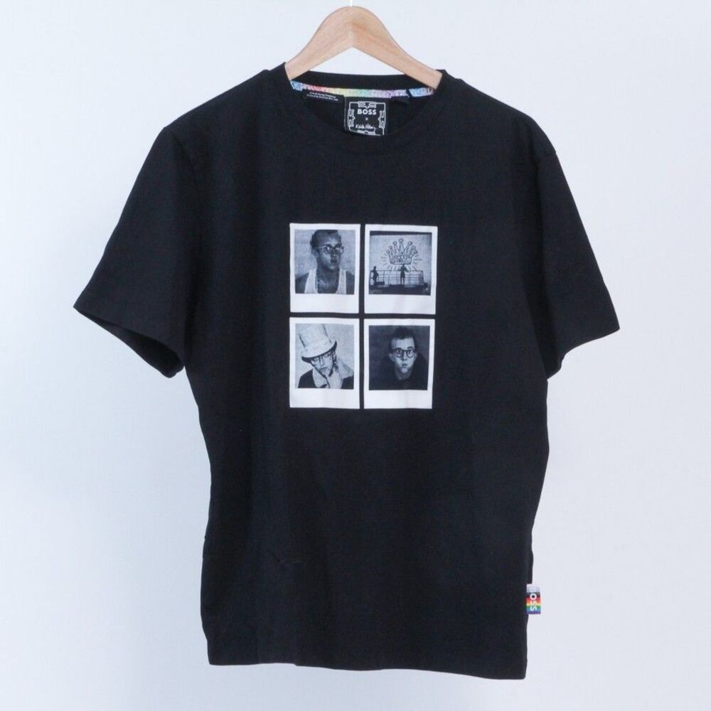 BOSS x Keith Haring RARE T-Shirt Large Black Cotton Pride Capsule Photo Graphic